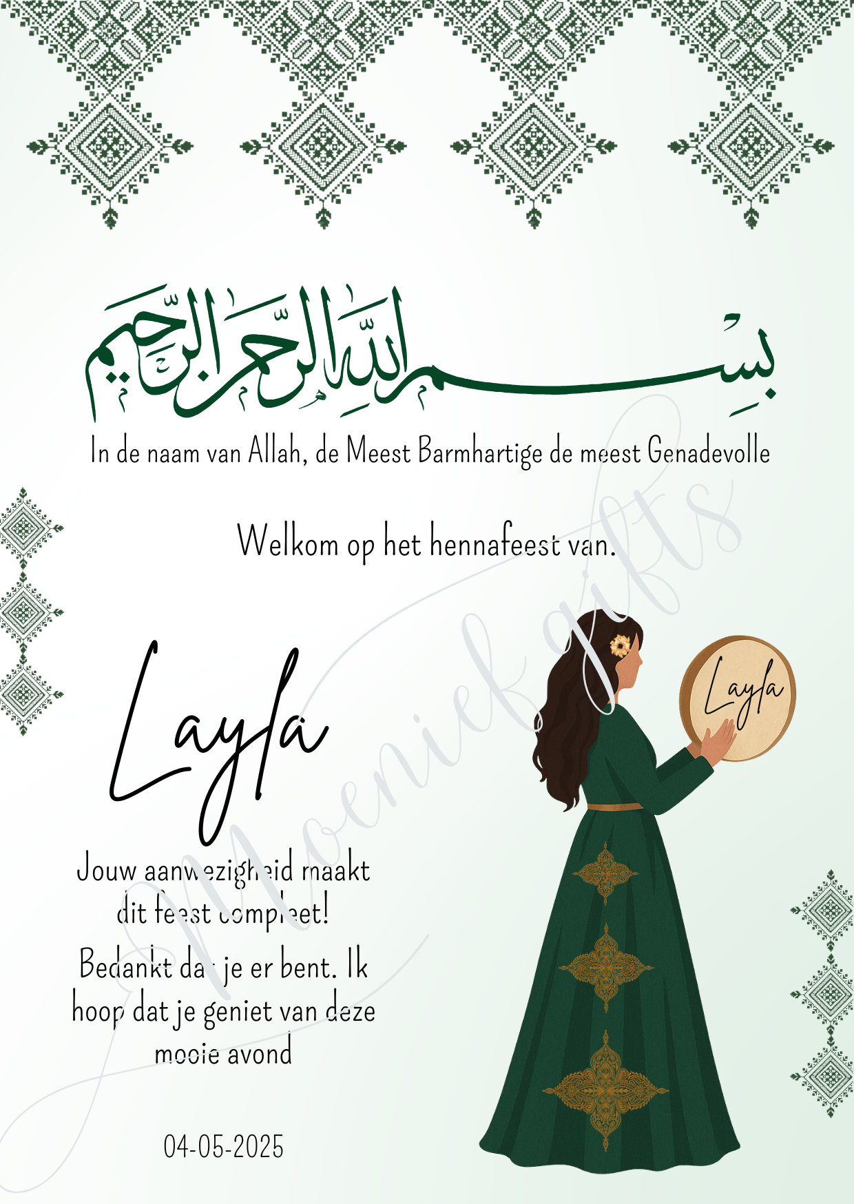 Bruiloft en henna tafelkaarten