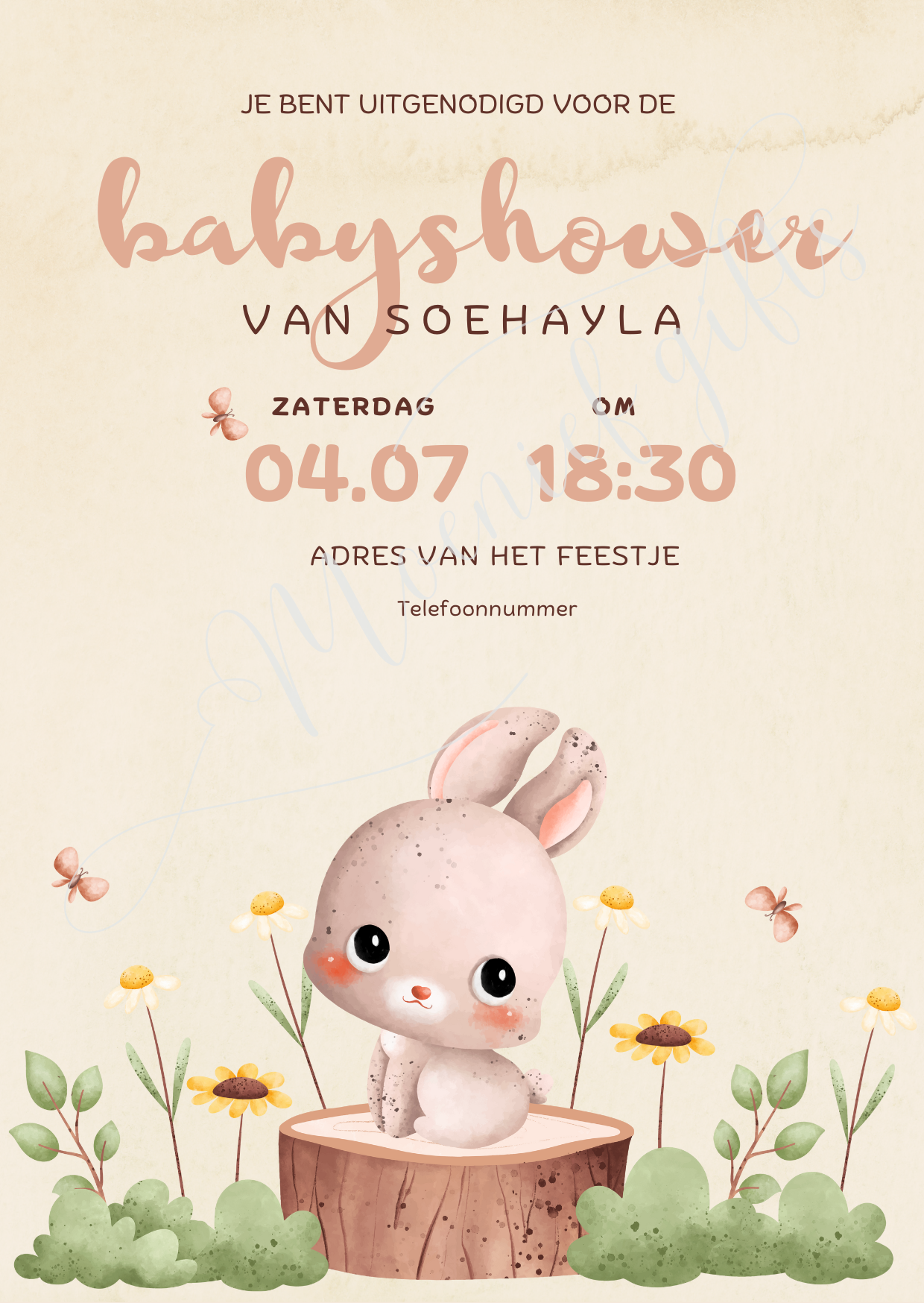 Baby shower table card Soehayla