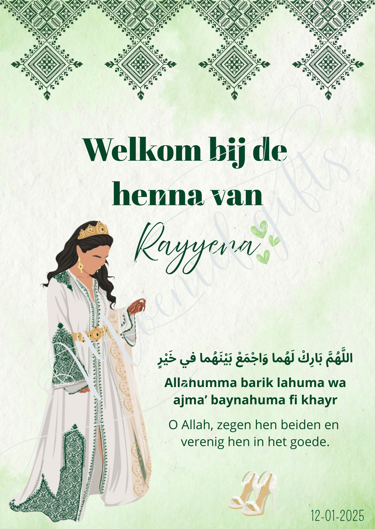 Henna table card Rayyena