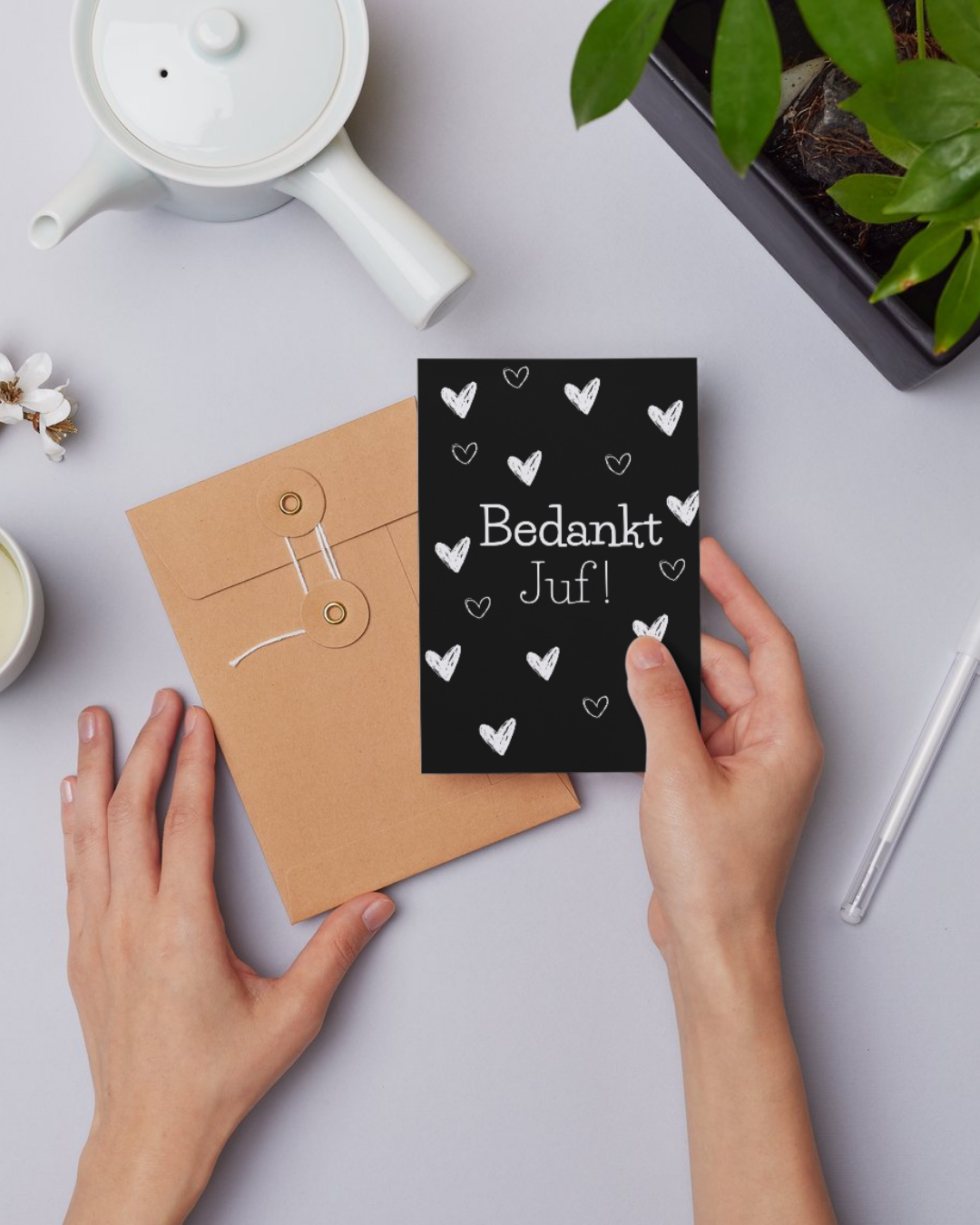 Wenskaart Bedankt juf