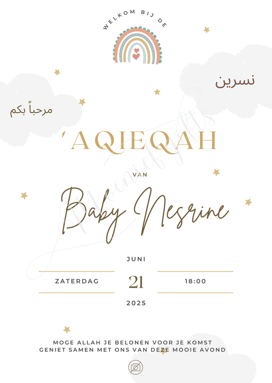 Aqieqah table card Nesrine
