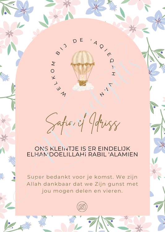 Aqieqah table card Safiya