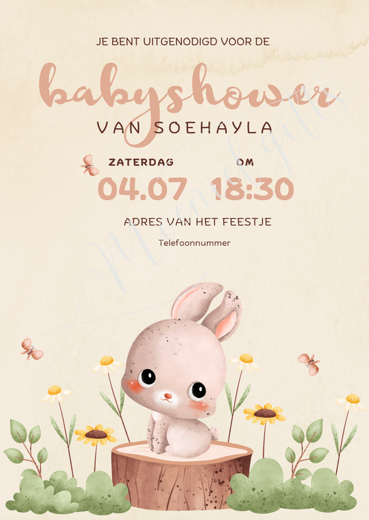 Baby shower table card Soehayla